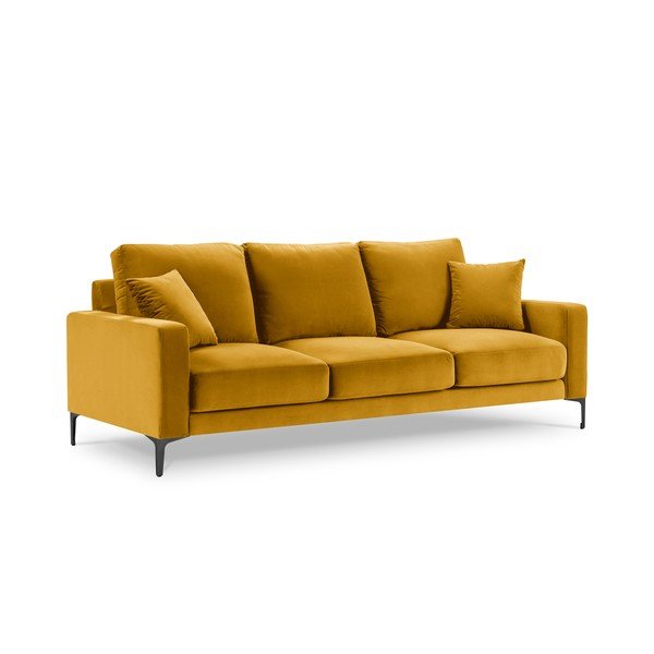 Harmony sárga bársony kanapé, 220 cm - Kooko Home-image-2