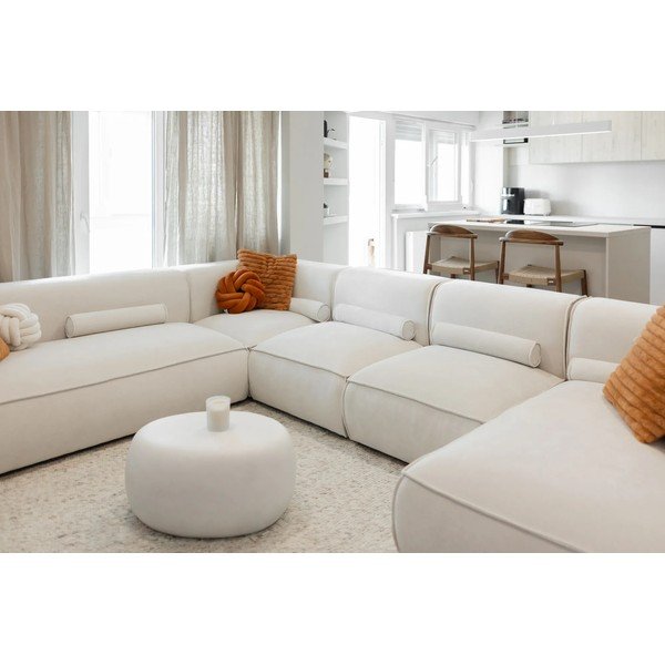 Krémszínű sarokkanapé (jobb oldali) Flex Felix – Miuform-image-1