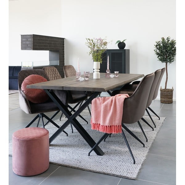 Barna kárpitozott étkezőfotel Harbo – House Nordic-image-1