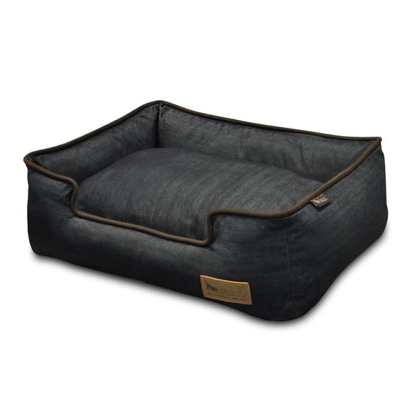 Sötétkék fekhely kutyáknak 41x71 cm Lounge Bed Denim Medieval Blue / Dark Chocolate L – P.L.A.Y.