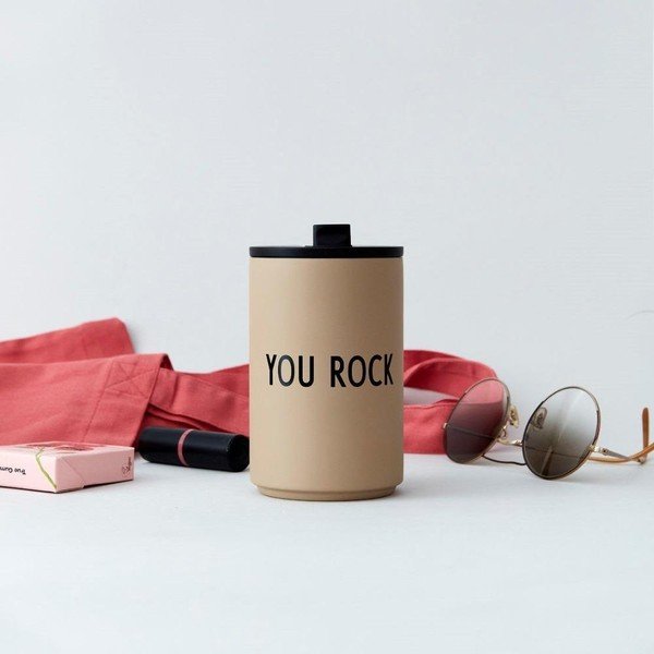 Bézs termobögre 350 ml You Rock – Design Letters-image-1