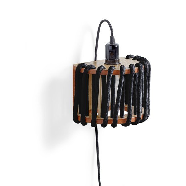 Macaron fekete falilámpa fa szerkezettel, hossz 20 cm - EMKO-image-3