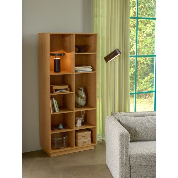 Natúr színű könyvespolc tölgyfa dekorral 80x180x30 cm Disco – Hübsch-image-2