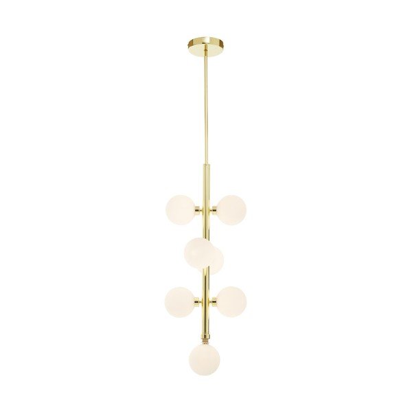 Fehér-aranyszínű fém függőlámpa üveg búrával ø 27 cm Trieste – Premier Housewares-image-2