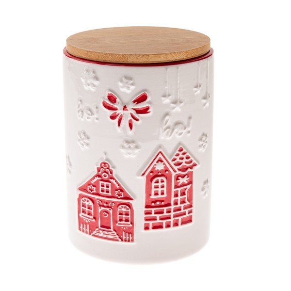 Kerámia keksztartó doboz Christmas cottage – Dakls