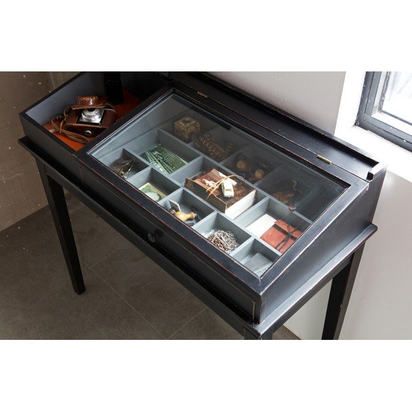 Fekete asztalka vitrinnel - BePureHome-image-1