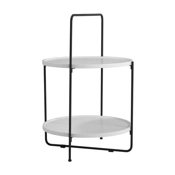 Alessio fehér-fekete tárolóasztal, ø 45 cm - sømcasa-image-1