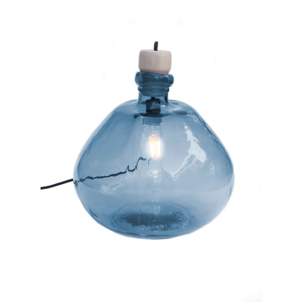 Tropez kék lámpa újrahasznosított üvegből, ø 22 cm - Velvet Atelier
