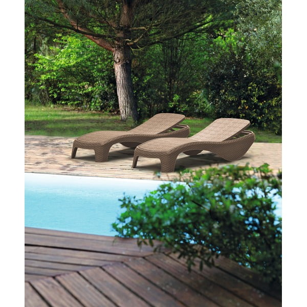 Barna műanyag kerti napozóágy Atlantic – Keter-image-1