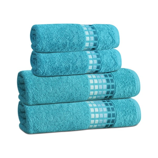 Kék pamut törölköző 50x100 cm Darwin – My House-image-2