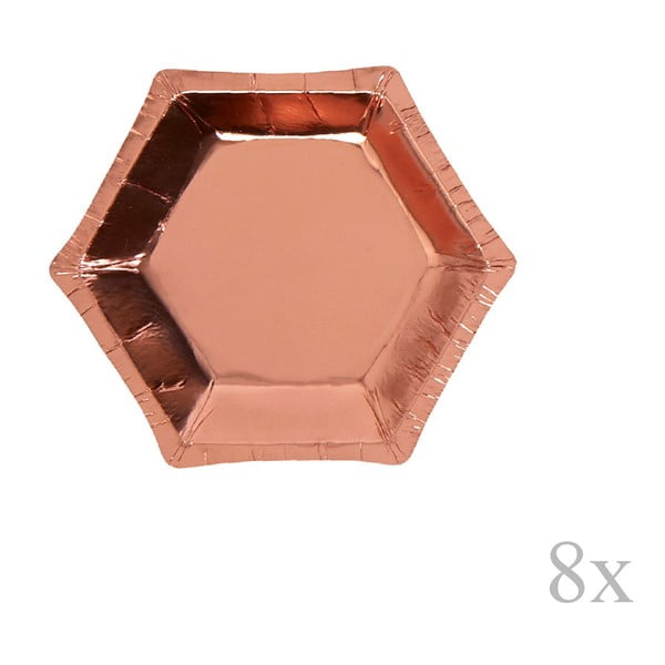 Glitz & Glamour 8 db-os fényes rózsaszín alátét szett, ⌀ 12,5 cm - Neviti