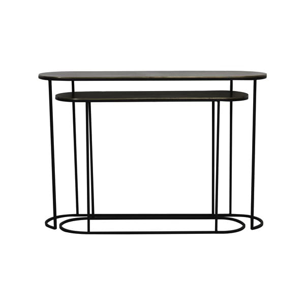 Bronzszínű fém konzolasztal szett 2 db-os 28x118 cm Bocov – Light & Living-image-2