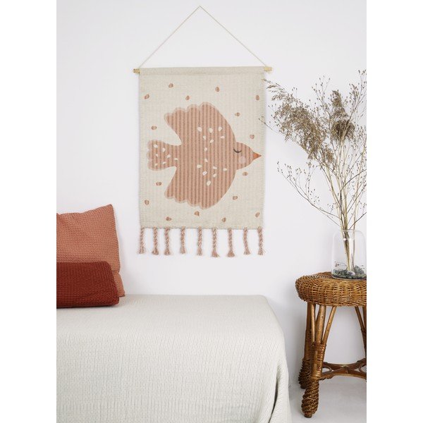 Bézs gyerekszőnyeg 50x45 cm Sweet Birdy - Nattiot-image-1