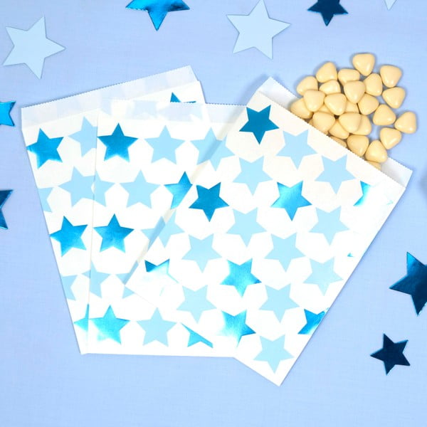 Little Star Blue 25 darabos papírtasak szett édességeknek - Neviti