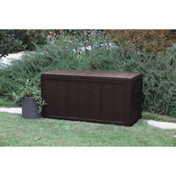 Sötétbarna műanyag kerti tárolódoboz Sherwood – Keter-image-3