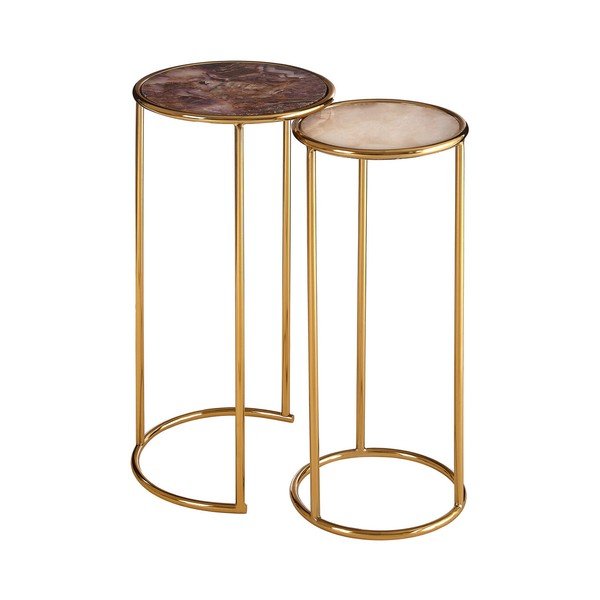 Kerek tárolóasztal szett 2 db-os kő asztallappal ø 31 cm Vita – Premier Housewares