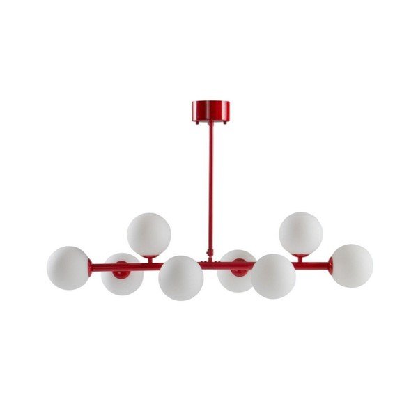 Piros-fehér opálüveg mennyezeti lámpa 30x104 cm Ekman – Jotex