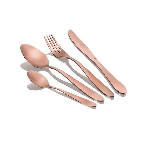 Rozsdamentes acél evőeszköz szett 24 db-os Rosegold Metallic Line - BerlingerHaus-image-2