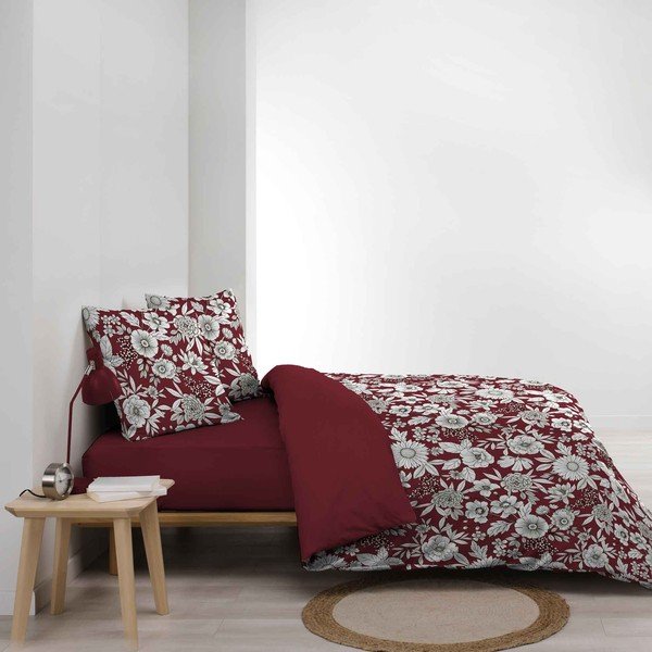 Piros-fehér kétszemélyes-hosszabbított pamut ágyneműhuzat 240x220 cm Milady – douceur d'intérieur-image-1