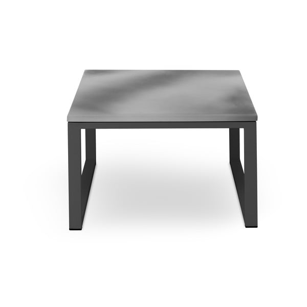 Nicea szürke kültéri asztal beton díszítéssel, fekete kerettel, hossz 60 cm - Calme Jardin