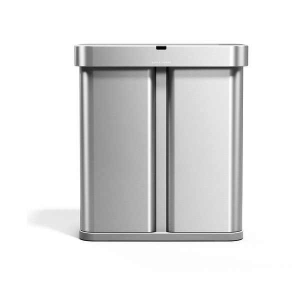 Ezüstszínű acél szelektív-érintésmentes szemetes 34+24 l Dual Sensor – simplehuman-image-3