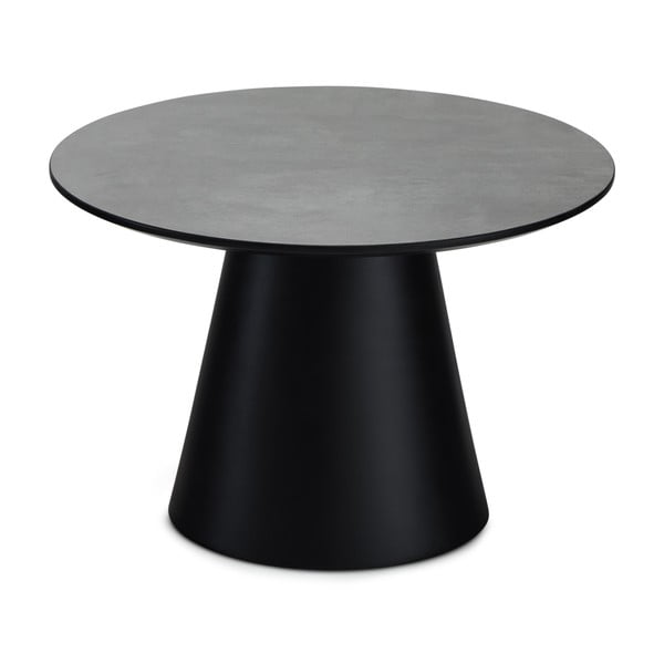 Fekete-sötétszürke dohányzóasztal márvány dekoros asztallappal ø 60 cm Tango – Furnhouse