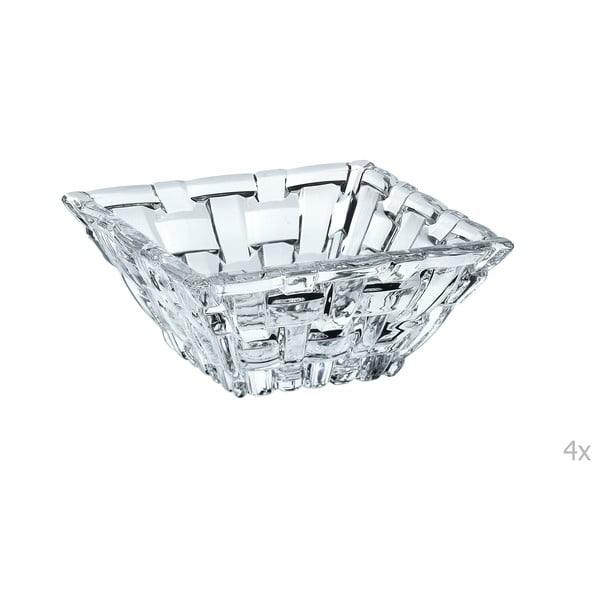 Bossa Nova 4 db szögletes kristályüveg tál 8,5 x 8,5 cm - Nachtmann