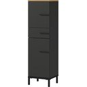 Sötétszürke fürdőszoba szekrény tölgyfa dekorral 34x123 cm Yonkers - Germania