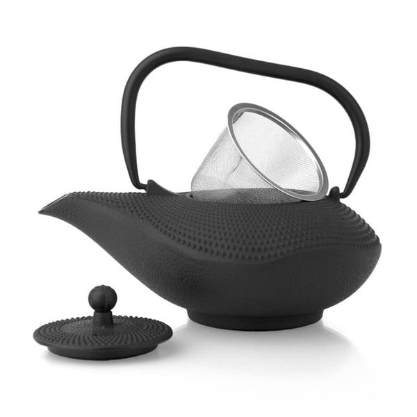 Alladin fekete öntöttvas teáskanna szűrővel, 1 l - Bredemeijer