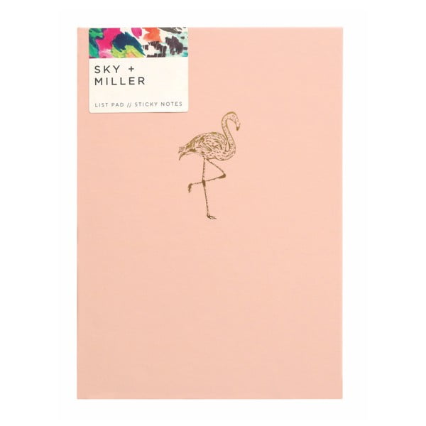Flamingo világos rózsaszín jegyzettömb és öntapadó jegyzet szett, 60 oldalas - Portico Designs