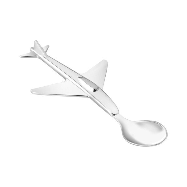 Ezüstszínű rozsdamentes acél gyerek kanál Plane – Zilverstad