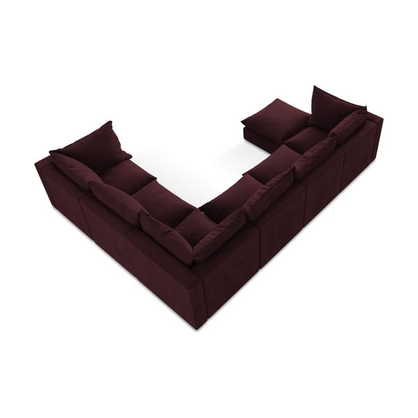 Borvörös sarokkanapé (jobb oldali-U alakú) Manao – Makamii-image-3