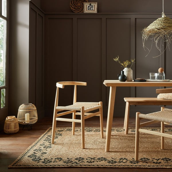 Natúr színű juta szőnyeg 160x230 cm Maisie – Flair Rugs-image-1