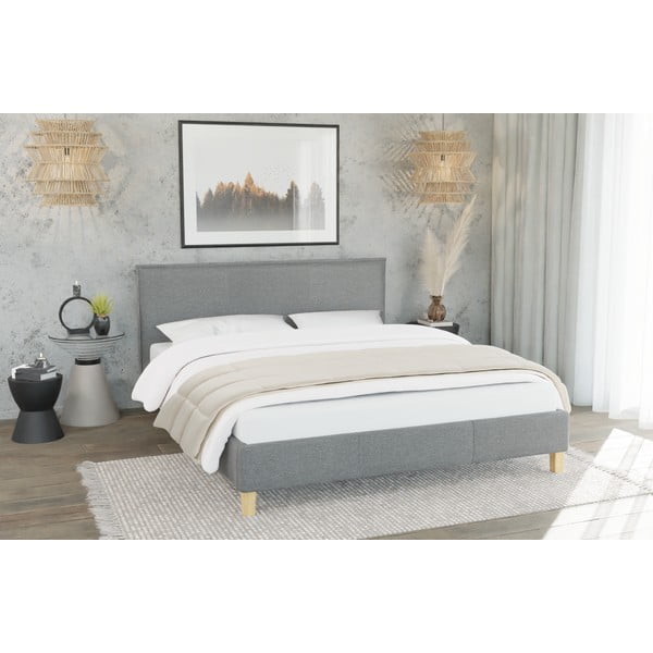 Kárpitozott egyszemélyes ágy ágyráccsal 90x200 cm Tina – Ropez-image-2