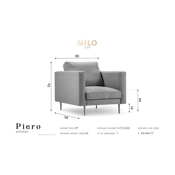 Piero kék fotel - Milo Casa-image-2