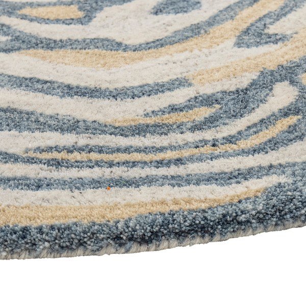 Kék-barna gyapjú kerek szőnyeg ø 120 cm Tiger – Bloomingville-image-2