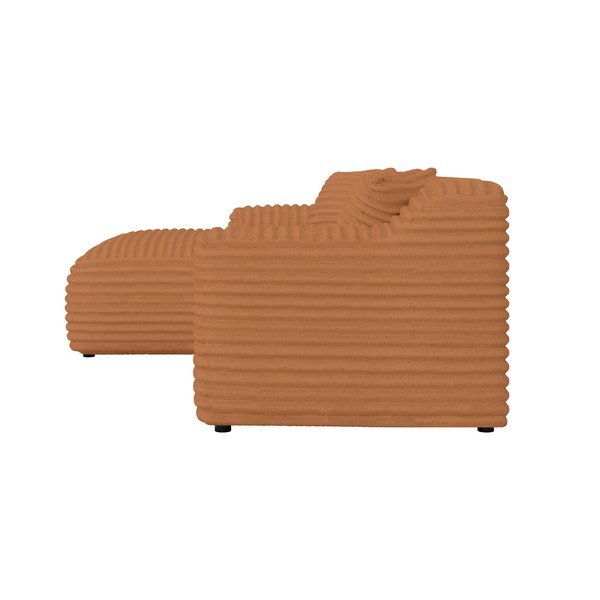 Terrakotta színű kordbársony sarokkanapé (bal oldali-heverő résszel) Martin – Ropez-image-3