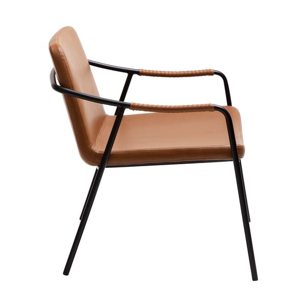 Barna bőrutánzat fotel Boto – DAN-FORM Denmark-image-3