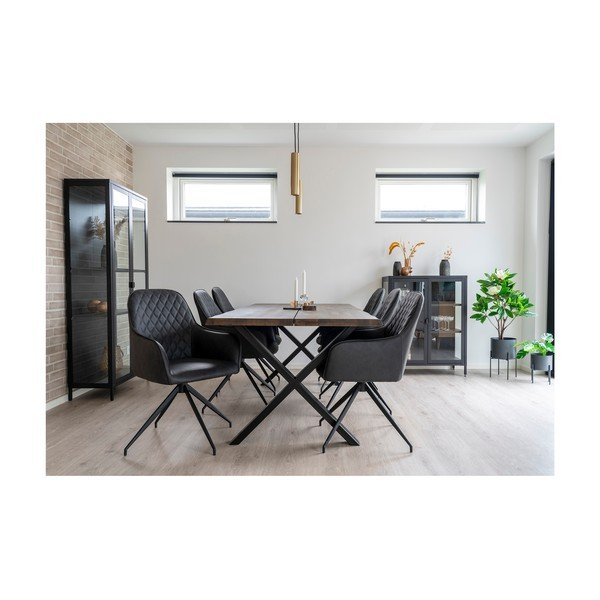 Sötétszürke kárpitozott étkezőfotel Harbo – House Nordic-image-2