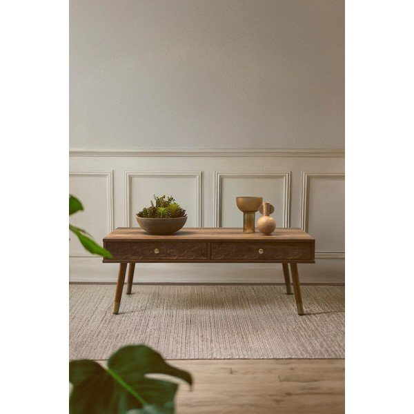 Sötét natúr színű dohányzóasztal 59x110 cm Frida – Premier Housewares-image-1