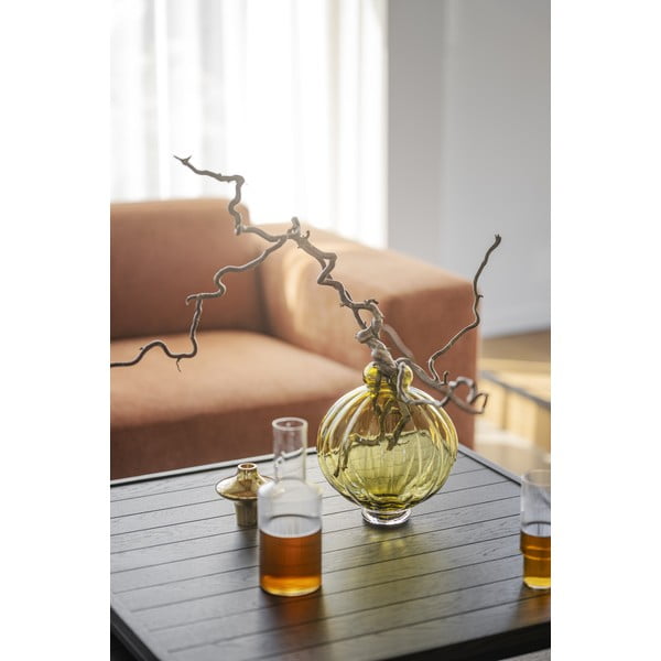 Sötétbarna dohányzóasztal tölgyfa asztallappal ø 80 cm Deerfield – Rowico-image-4