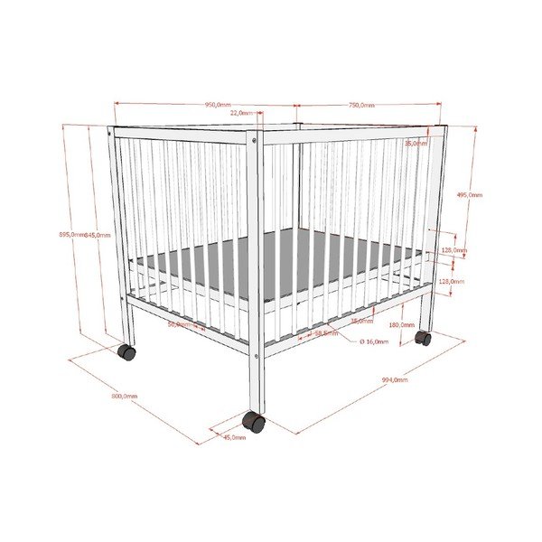Barna bükkfa járóka 95x75 cm Dino – Vipack-image-3