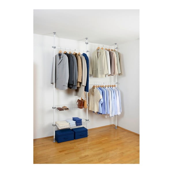 Fehér fém teleszkópos ruhatartó állvány Herkules – Wenko-image-1