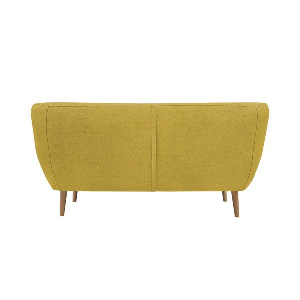 Sicile sárga 2 személyes kanapé világos lábakkal - Mazzini Sofas-image-1