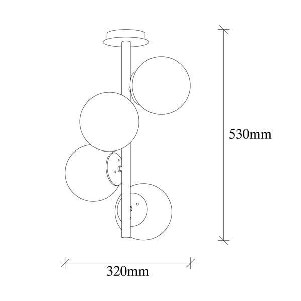 Fehér-sárgaréz színű mennyezeti lámpa üveg búrával ø 15 cm Faze – Opviq lights-image-4