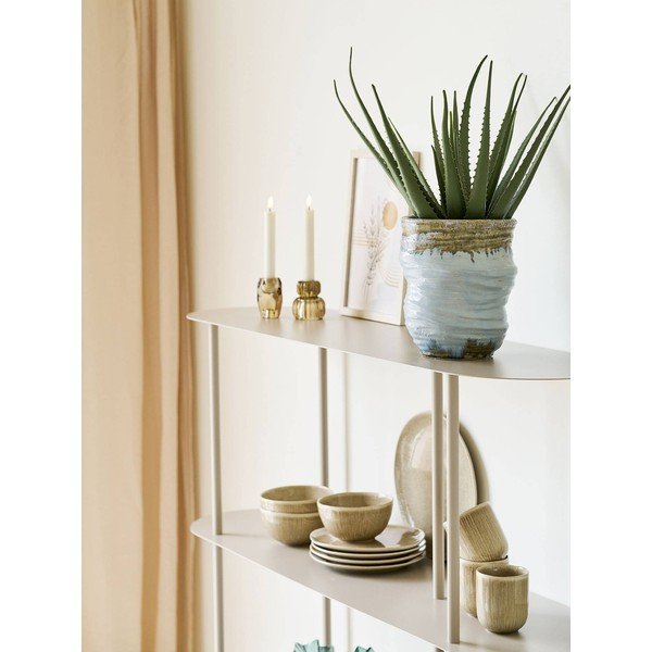 Bézs fém polcos állvány 118x139x31 cm Rieti – House Nordic-image-3