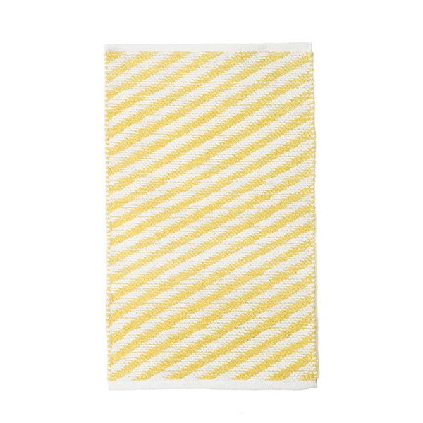 Diagonal sárga kézzel szőtt pamut szőnyeg, 60 x 90 cm - Pipsa