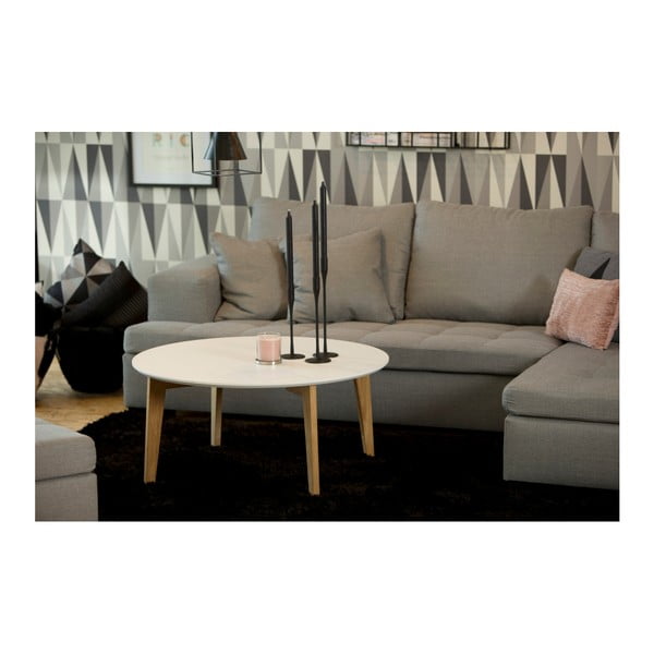 Abin fehér kerek dohányzóasztal, ø 90 cm - Actona-image-2