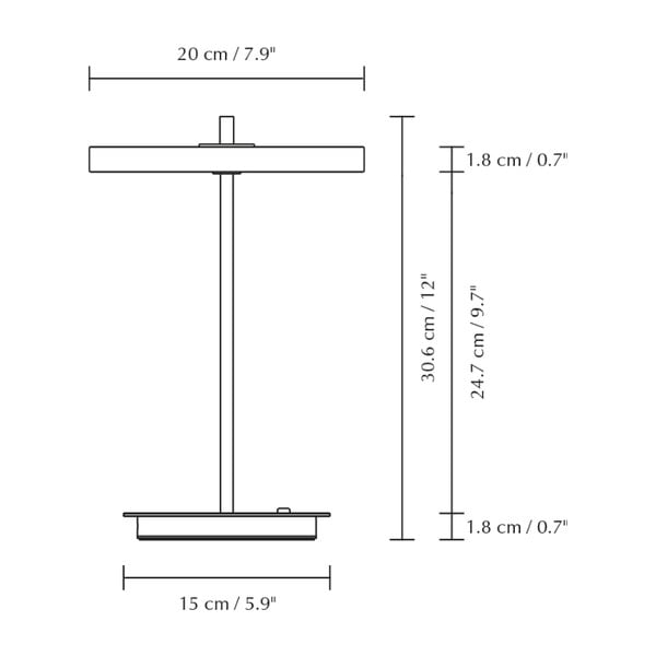 Fekete-fehér fém LED asztali lámpa fém búrával (magasság 31 cm) Asteria Move – UMAGE-image-4