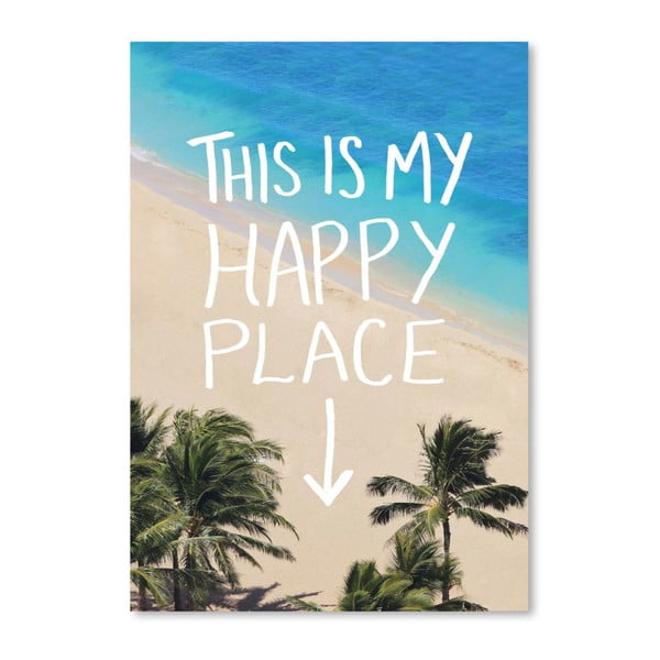 Happy Place Hawaii plakát, 42 x 30 cm - Americanflat